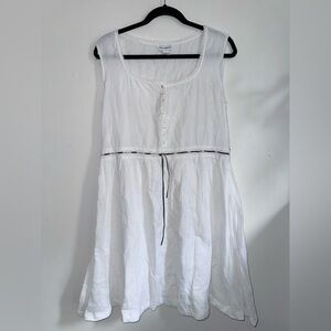 April Cornell White Sleeveless Button-Front Midi Dress Size L